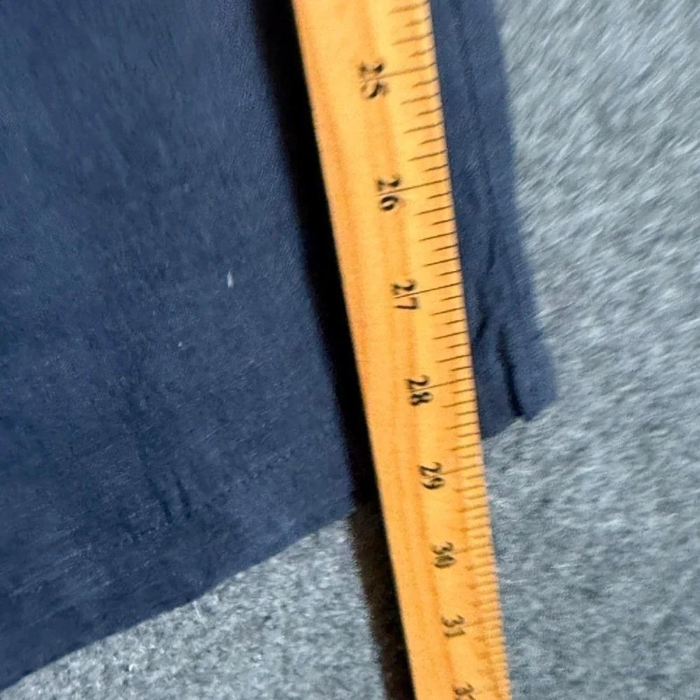 De Bonne Facture Navy 100% Linen Easy Trousers Made in France Men Sz 50 US 34
